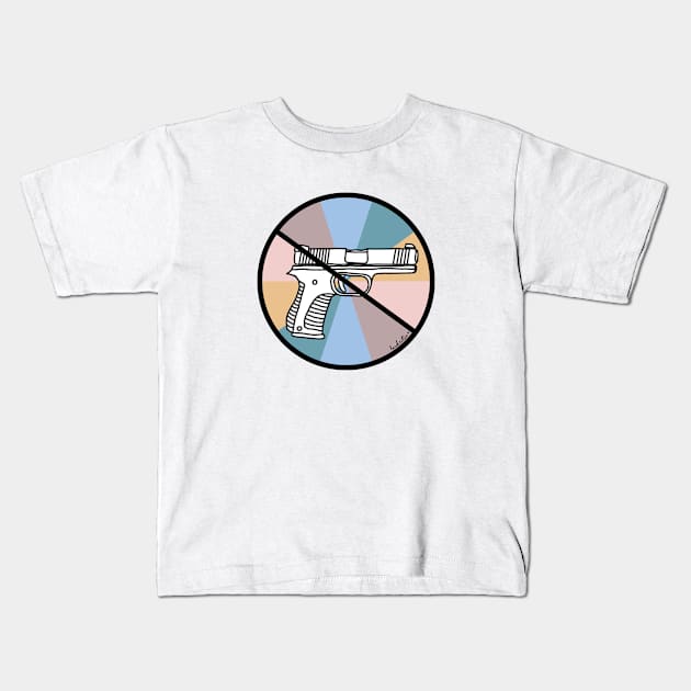 No Guns Kids T-Shirt by Loukritia357